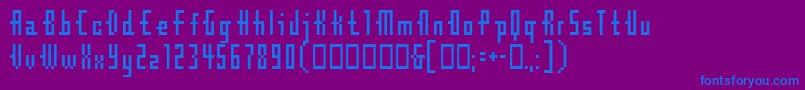 Czcionka Cubebitmap12point – niebieskie czcionki na fioletowym tle