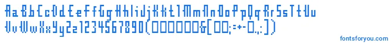 Cubebitmap12point-fontti – siniset fontit valkoisella taustalla