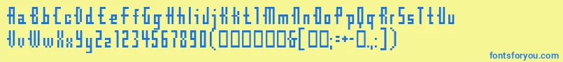 Шрифт Cubebitmap12point – синие шрифты на жёлтом фоне