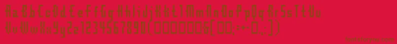 フォントCubebitmap12point – 赤い背景に茶色の文字