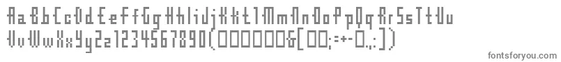 Cubebitmap12point-fontti – harmaat kirjasimet valkoisella taustalla