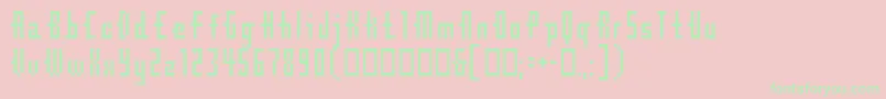 Cubebitmap12point Font – Green Fonts on Pink Background