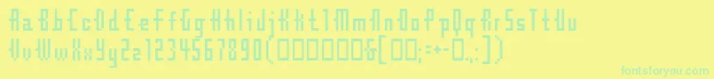 Cubebitmap12point Font – Green Fonts on Yellow Background