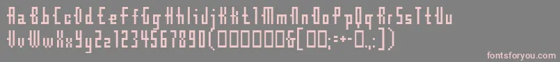 Cubebitmap12point-fontti – vaaleanpunaiset fontit harmaalla taustalla