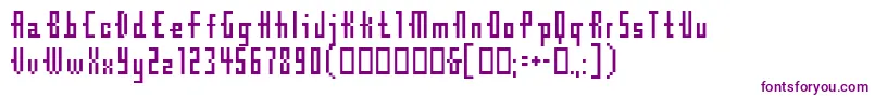 Cubebitmap12point-fontti – violetit fontit valkoisella taustalla