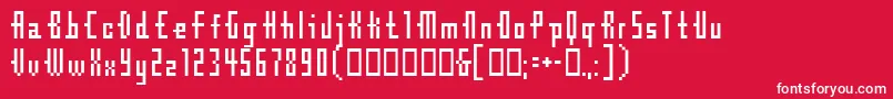 Cubebitmap12point-fontti – valkoiset fontit punaisella taustalla