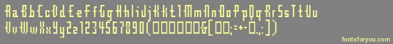 Cubebitmap12point-fontti – keltaiset fontit harmaalla taustalla