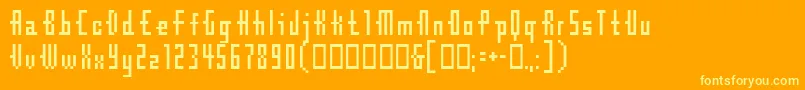 Cubebitmap12point Font – Yellow Fonts on Orange Background