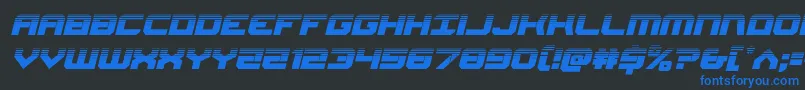 Gearheadhalfital Font – Blue Fonts on Black Background