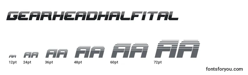 Gearheadhalfital Font Sizes