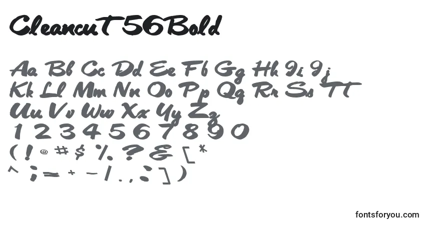 A fonte Cleancut56Bold – alfabeto, números, caracteres especiais