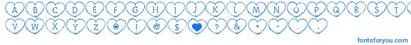 CountryHearts Font – Blue Fonts on White Background