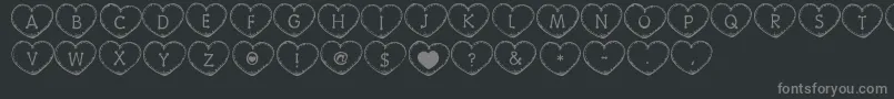 CountryHearts Font – Gray Fonts on Black Background