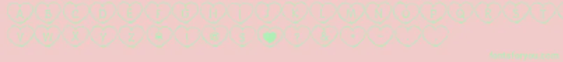 CountryHearts Font – Green Fonts on Pink Background