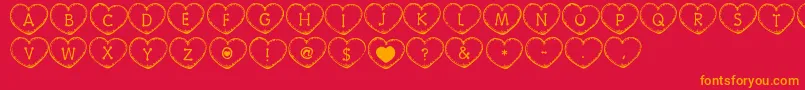 Шрифт CountryHearts – оранжевые шрифты на красном фоне