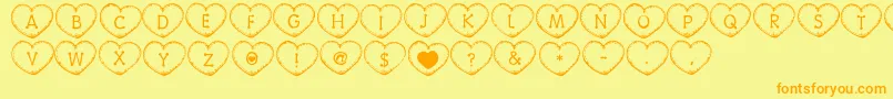 CountryHearts Font – Orange Fonts on Yellow Background