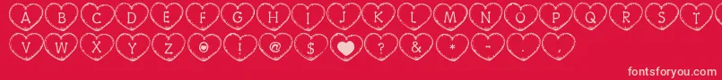 CountryHearts Font – Pink Fonts on Red Background
