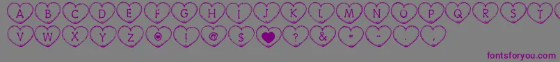 CountryHearts Font – Purple Fonts on Gray Background