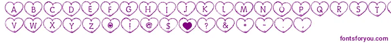 CountryHearts Font – Purple Fonts on White Background
