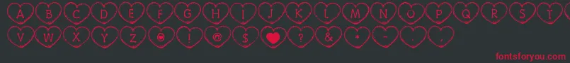 CountryHearts Font – Red Fonts on Black Background