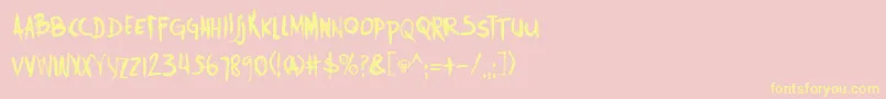 DkTrollslayer Font – Yellow Fonts on Pink Background