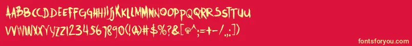 Czcionka DkTrollslayer – żółte czcionki na czerwonym tle