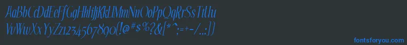 EchelonItalic Font – Blue Fonts on Black Background