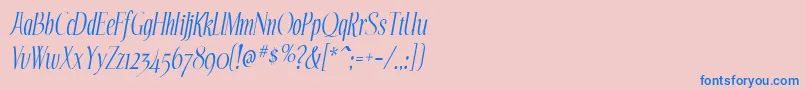 Police EchelonItalic – polices bleues sur fond rose
