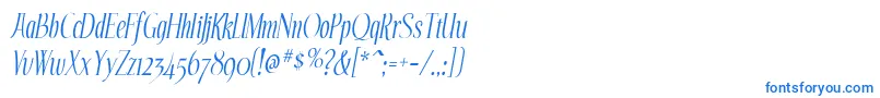 フォントEchelonItalic – 白い背景に青い文字