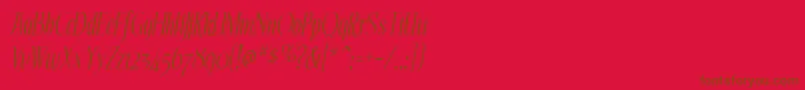 Fonte EchelonItalic – fontes marrons em um fundo vermelho