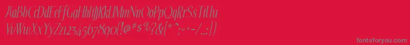 フォントEchelonItalic – 赤い背景に灰色の文字