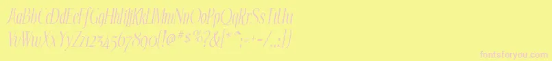 EchelonItalic Font – Pink Fonts on Yellow Background
