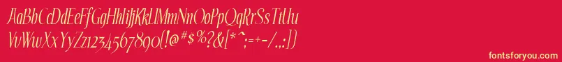 EchelonItalic Font – Yellow Fonts on Red Background