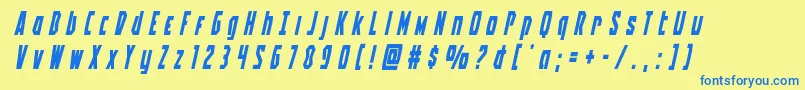 Battleworldtitleital Font – Blue Fonts on Yellow Background