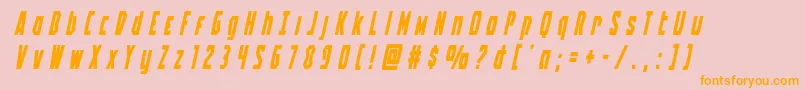 Battleworldtitleital Font – Orange Fonts on Pink Background