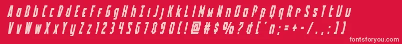 Battleworldtitleital Font – Pink Fonts on Red Background