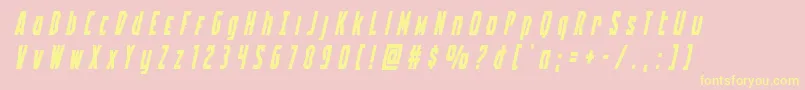 Battleworldtitleital Font – Yellow Fonts on Pink Background