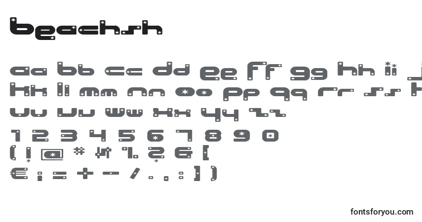 Beachsh Font – alphabet, numbers, special characters