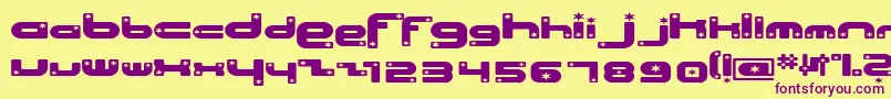 Beachsh Font – Purple Fonts on Yellow Background