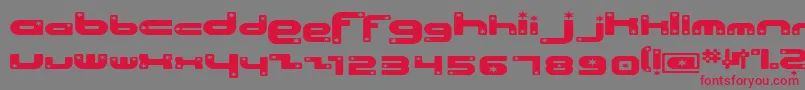 フォントBeachsh – 赤い文字の灰色の背景
