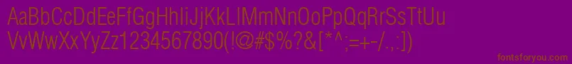 AglettericacondensedlightRoman Font – Brown Fonts on Purple Background