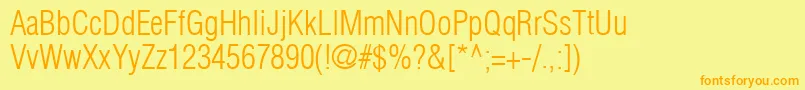 AglettericacondensedlightRoman Font – Orange Fonts on Yellow Background