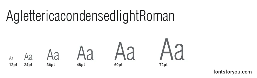AglettericacondensedlightRoman Font Sizes