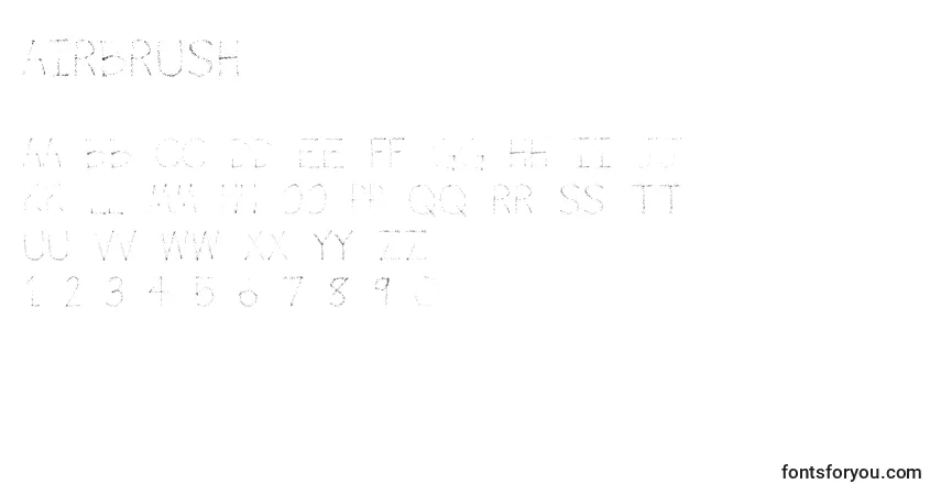 Czcionka Airbrush – alfabet, cyfry, specjalne znaki