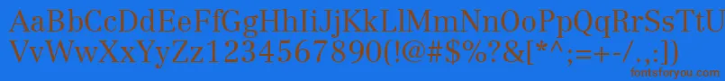 Saiba mais sobre a fonte CenturyRepriseLightSsiLight Fonte CenturyRepriseLightSsiLight – fontes marrons em um fundo azul