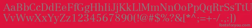フォントCenturyRepriseLightSsiLight – 赤い背景に灰色の文字