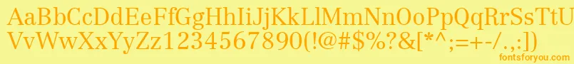 CenturyRepriseLightSsiLight-Schriftart – Orangefarbene Schriften auf gelbem Hintergrund
