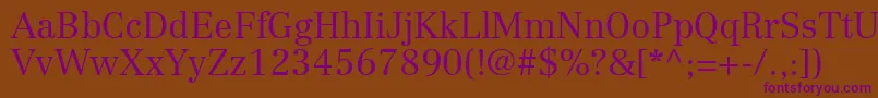 CenturyRepriseLightSsiLight Font – Purple Fonts on Brown Background