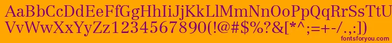 CenturyRepriseLightSsiLight Font – Purple Fonts on Orange Background
