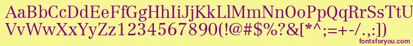 CenturyRepriseLightSsiLight Font – Purple Fonts on Yellow Background